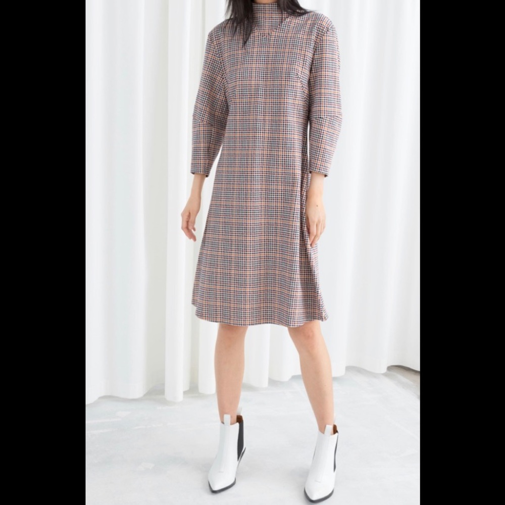 & Other Storied Houndstooth A-Line Dress